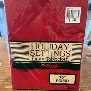 Excell Red Round Tablecloth